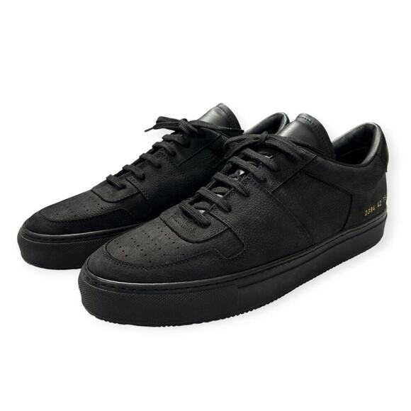 Common Projects Decades Low Trainers MENS 42 Black Nubuck Lace Up Sneakers 2394 - Picture 1 of 16
